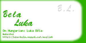 bela luka business card